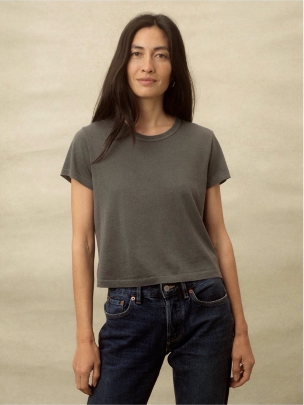 Buck Mason Pima Cotton Croppec Slim Crew Tee NWT